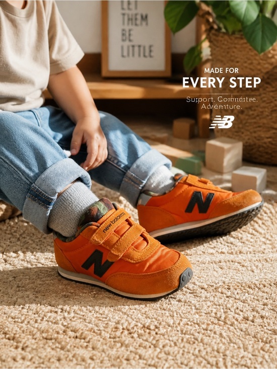 New Balance Other - New Balance 410 Toddler Shoes Size 8 US Orange Suede Hook & Loop Sneakers